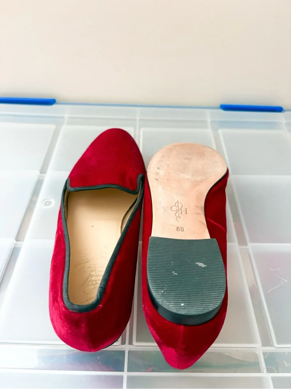 Cole Haan Red Velvet Loafers